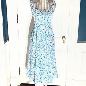 Floral Blue and White Women's Dress Draper James xl cottagecore sundress D401